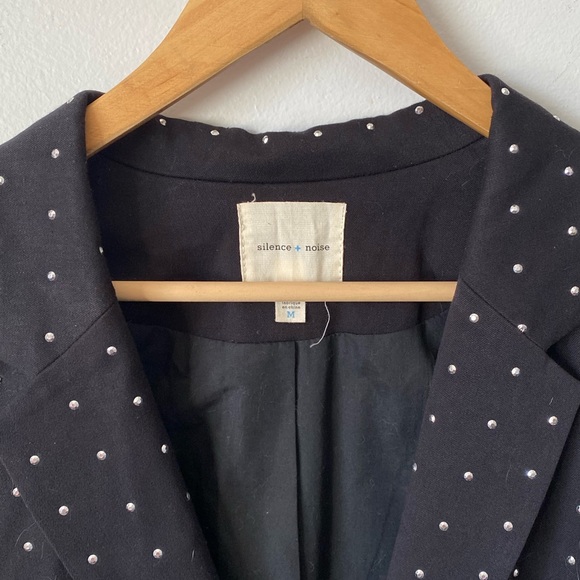 Stunning black & silver studded blazer! - Picture 3 of 7